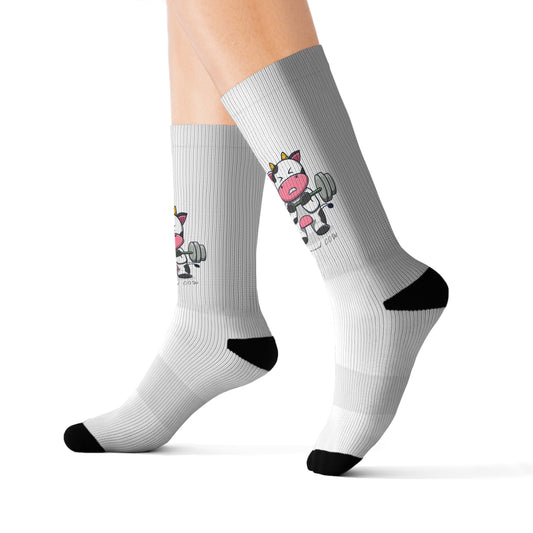 DETERMINED COW Sublimation Socks